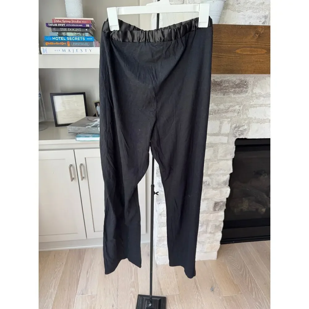 Blis Women's Black Satin Trim Super Soft Long Sleeve Pajama Set Size 2X